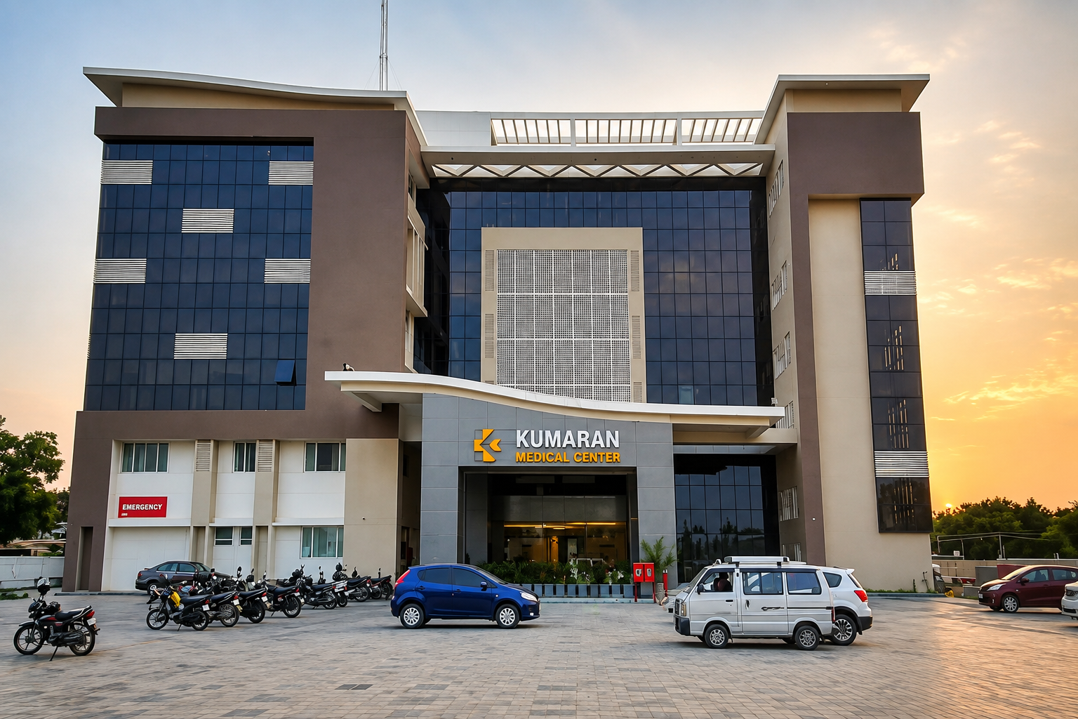 Completed uPVC windows and doors installation at Kumaran Medical Center in Coimbatore