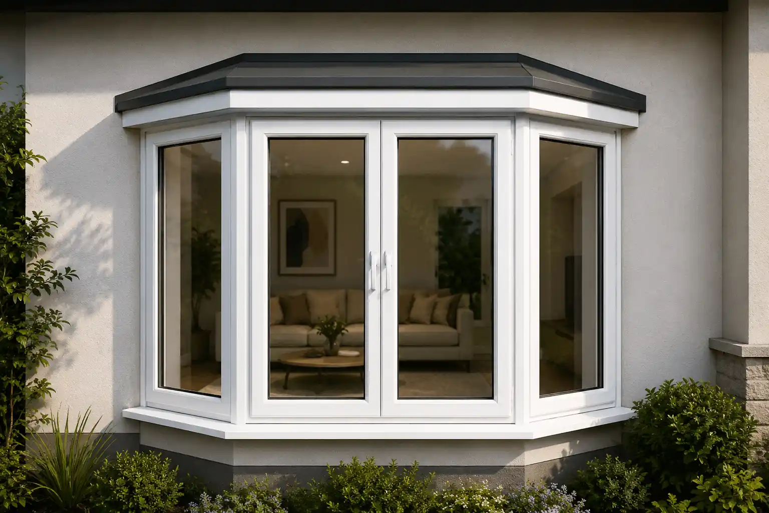 Bay style UPVC windows for living rooms